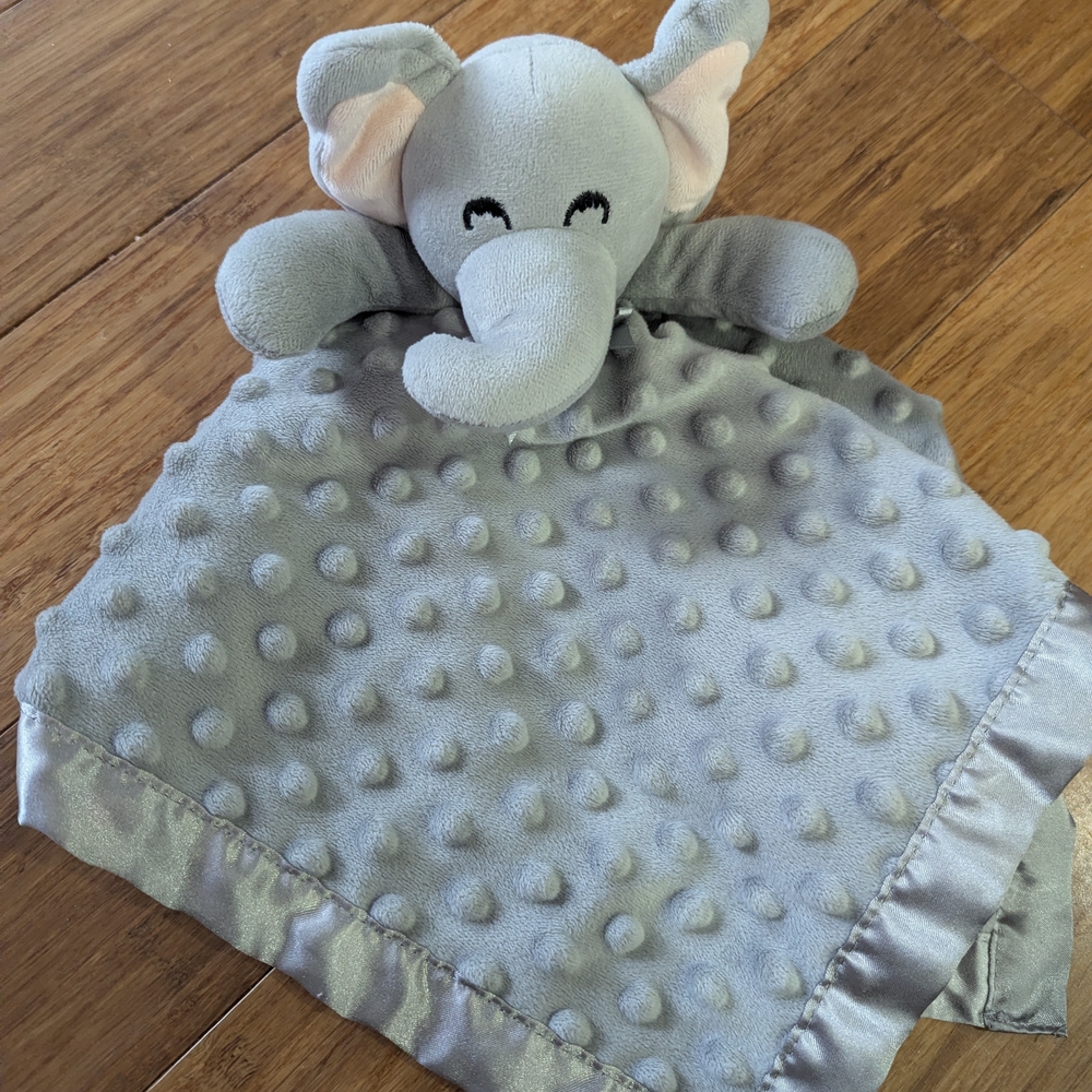 Gray Elephant Lovey Security Blanket, excellent condition.